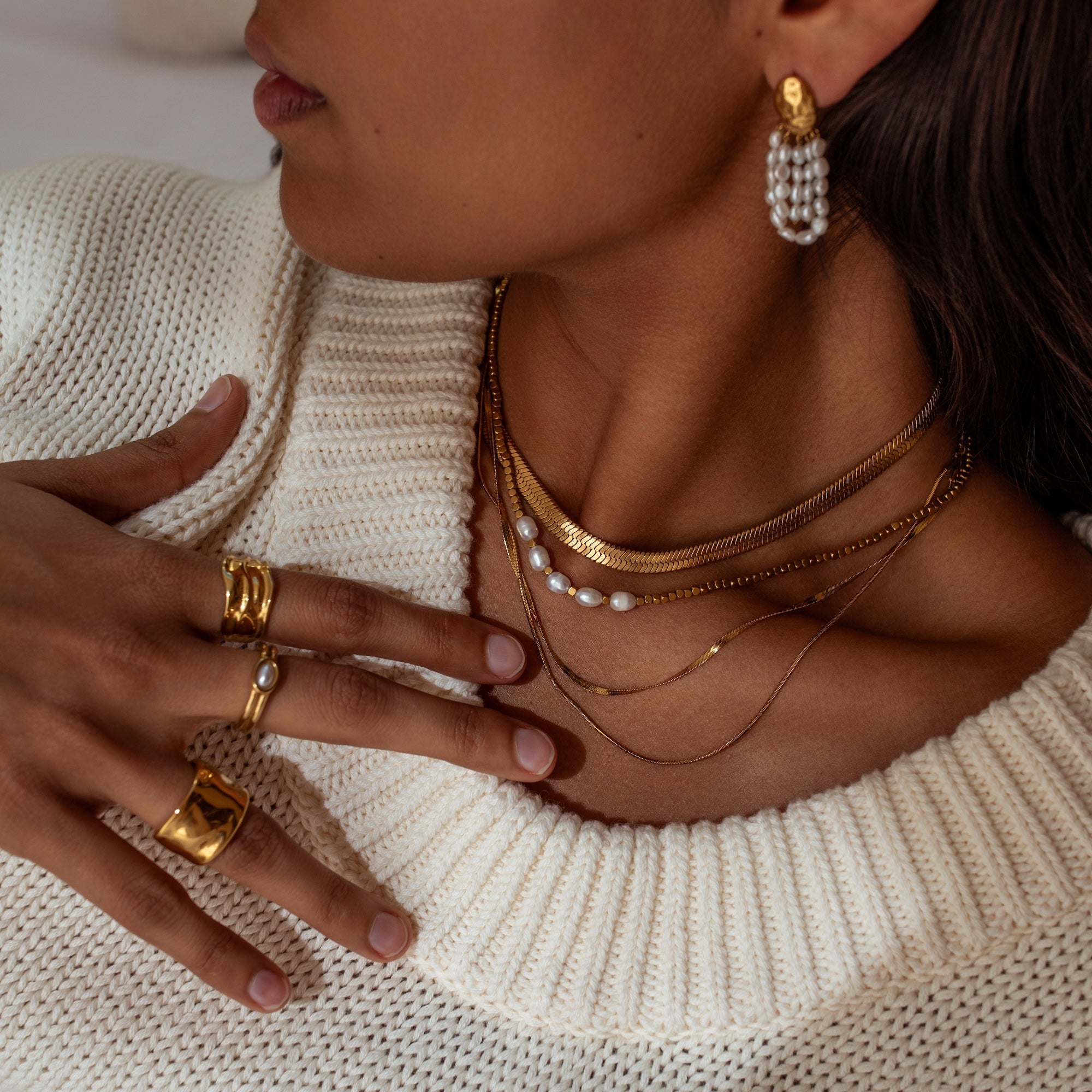 CANNES Pearl Beaded Necklace