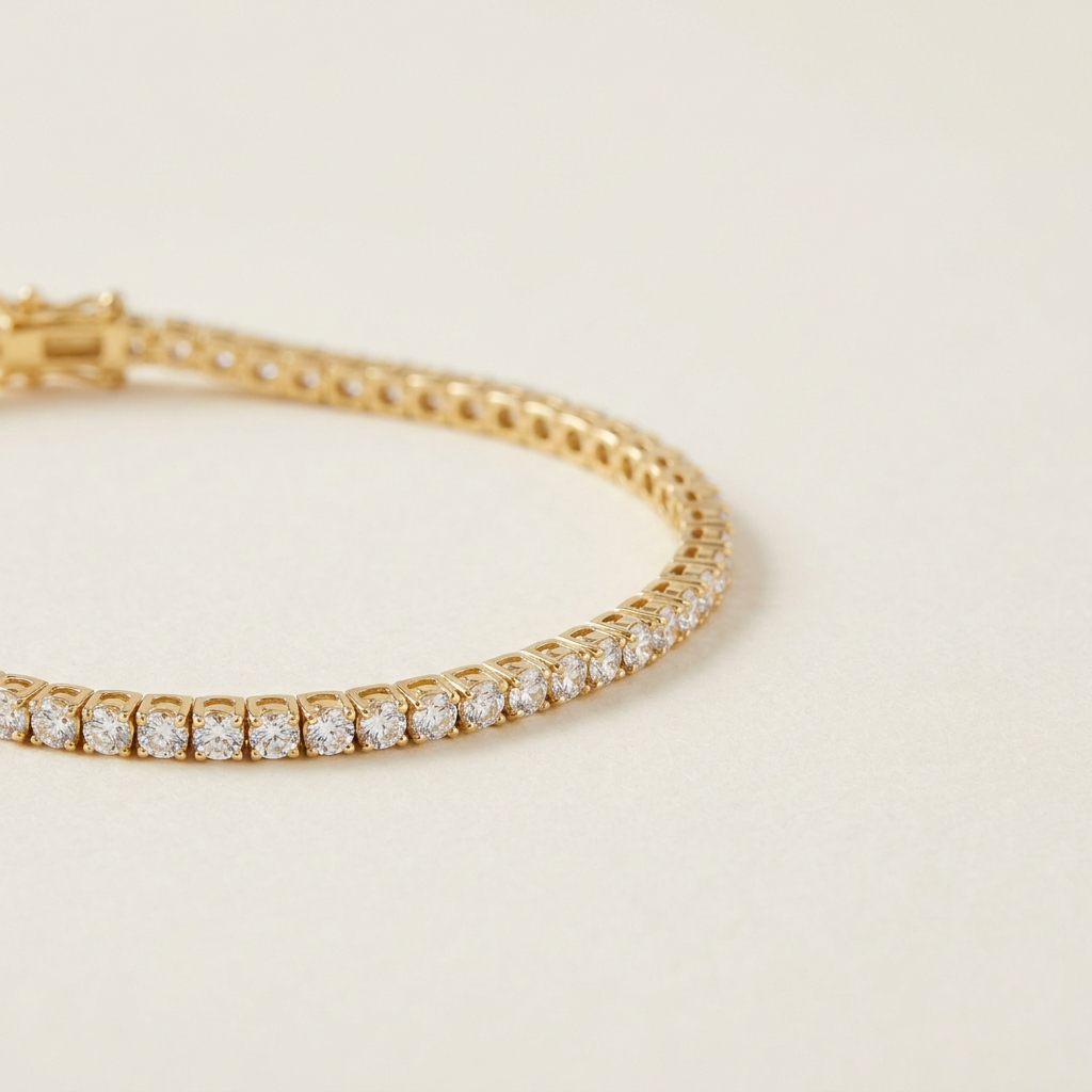 MONTE-CARLO Tennis Bracelet — 18K gold plated with white stones